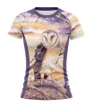 Monty Owl Women's Run Shirt featuring art by Australian Artist Kristy-Ann Duffy| Made in Australia