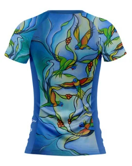 Joy of Flight Women's Run Shirt featuring art by Australian Artist Kristy-Ann Duffy| Made in Australia