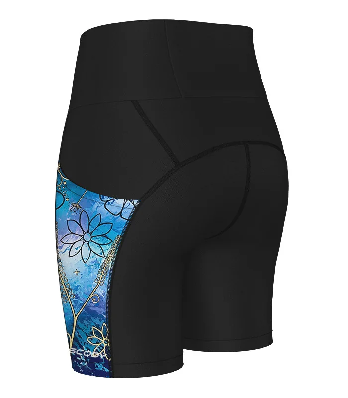 Floral Cluster 6" Medium Rise Tights by Australian artist, Chloe Hart | Made in Australia