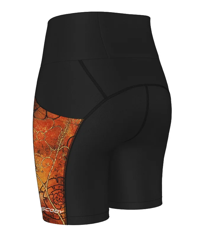 Floral Cluster 6" Medium Rise Tights by Australian artist, Chloe Hart | Made in Australia