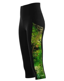 Floral Cluster 3/4 Active Tights by Australian artist, Chloe Hart | Made in Australia