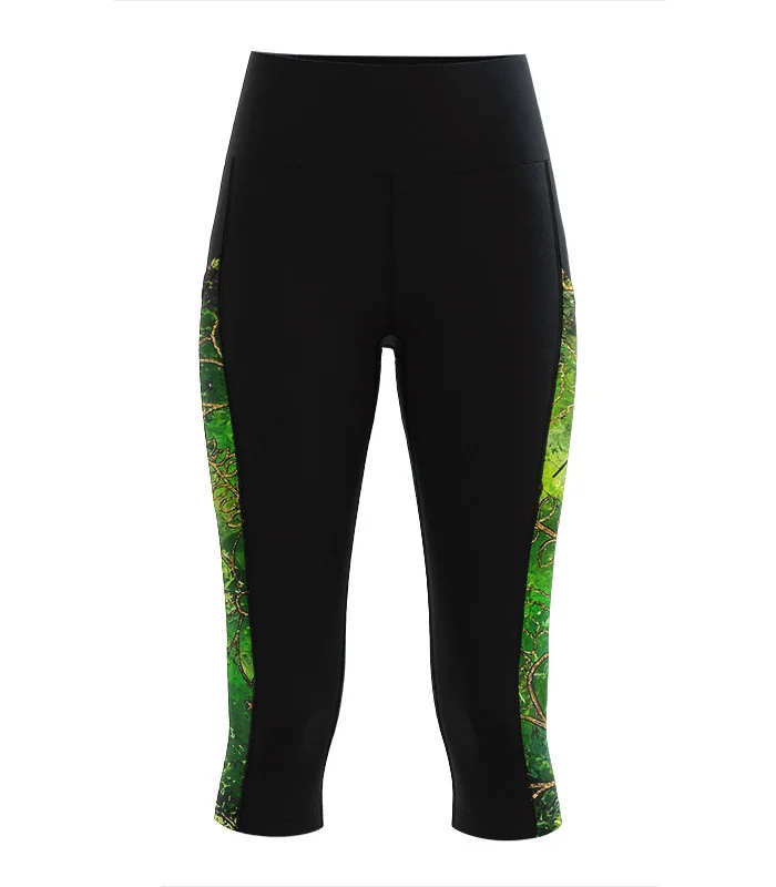 Floral Cluster 3/4 Active Tights by Australian artist, Chloe Hart | Made in Australia