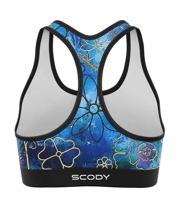 Floral Cluster Women's Crop Top, Racer Back | Made in Australia