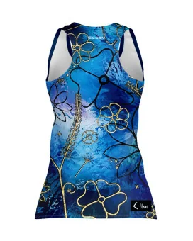 Floral Cluster Run Singlet featuring art by Australian Artist Chloe Hart| Made in Australia | 97% recycled Fabric