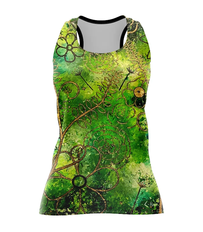 Floral Cluster Run Singlet featuring art by Australian Artist Chloe Hart| Made in Australia | 97% recycled Fabric
