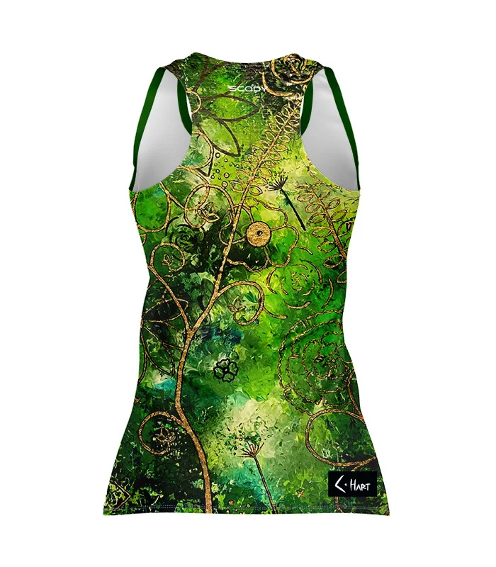 Floral Cluster Run Singlet featuring art by Australian Artist Chloe Hart| Made in Australia | 97% recycled Fabric