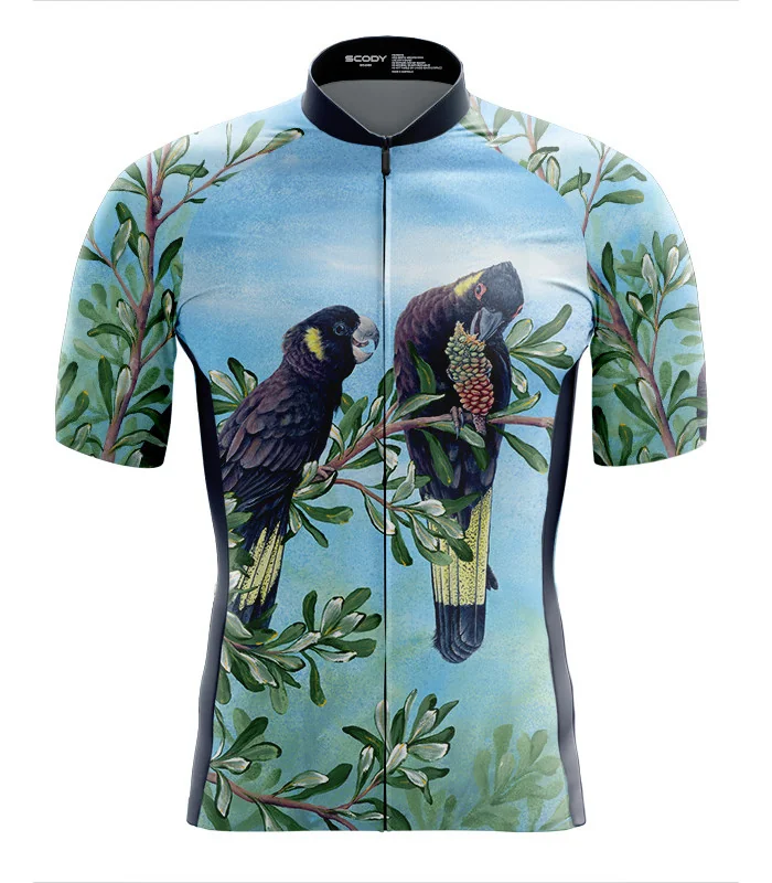 Black Cockatoo Cycle Jersey by Australian Artist Kristy-Ann Duffy
