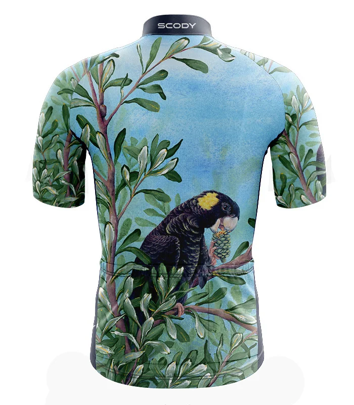 Black Cockatoo Cycle Jersey by Australian Artist Kristy-Ann Duffy