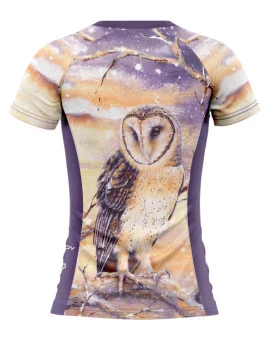 Monty Owl Women's Run Shirt featuring art by Australian Artist Kristy-Ann Duffy| Made in Australia