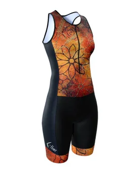 Perform Triathlon Suit, Front Zip - Floral Cluster