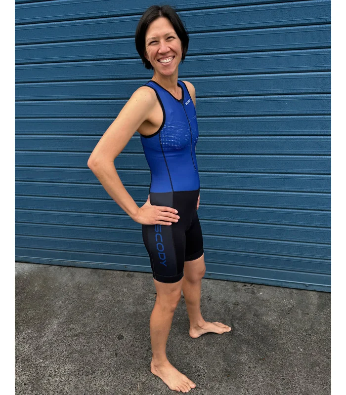 Perform Triathlon Suit, Front Zip - Staple Cobalt Blue