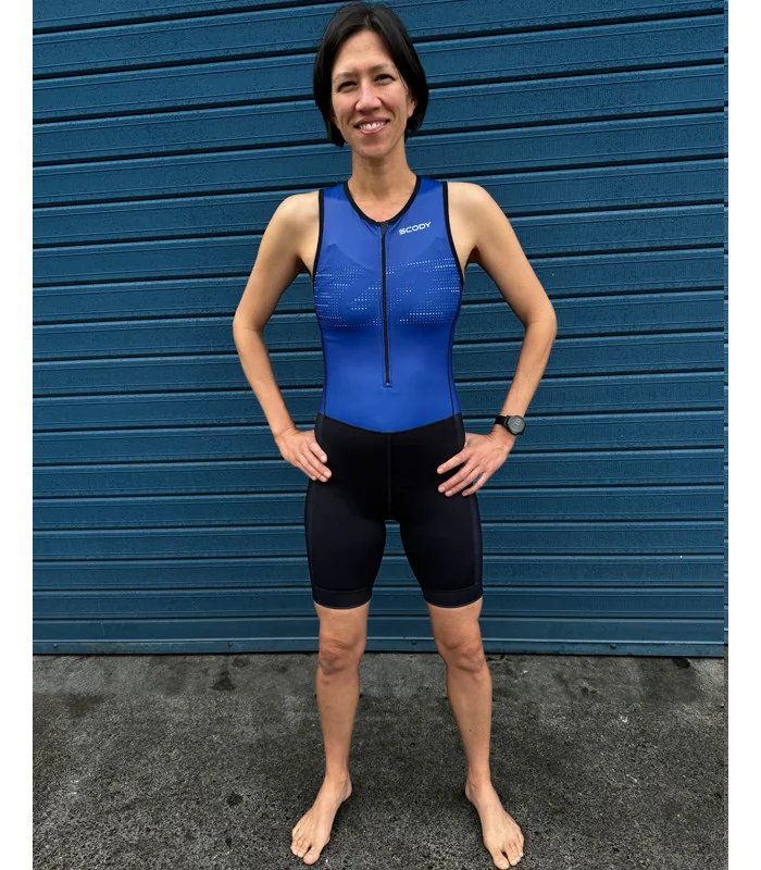 Perform Triathlon Suit, Front Zip - Staple Cobalt Blue