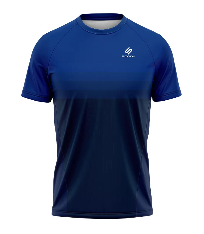 In-Line Navy and Blue Run Shirt, UPF50+ - Men | Running Gear