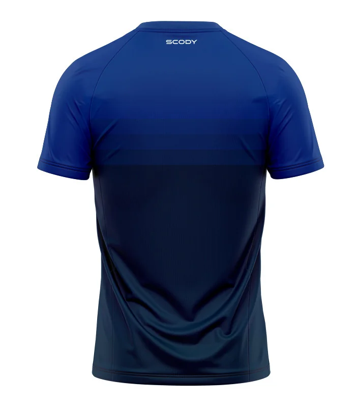 In-Line Navy and Blue Run Shirt, UPF50+ - Men | Running Gear