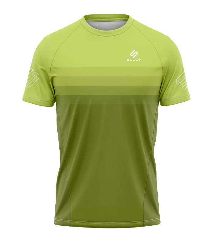 In-Line Olive Green Run Shirt, UPF50+ - Men | Running Gear