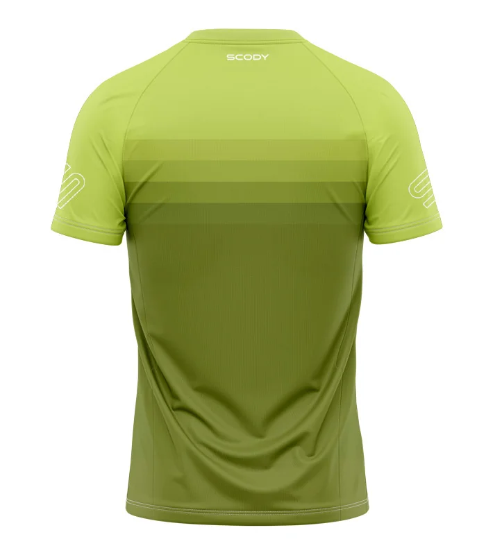 In-Line Olive Green Run Shirt, UPF50+ - Men | Running Gear