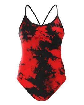 Tie Dye Red Chlorine Resistant Swimsuit, Women | Swim Wear