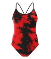 Tie Dye Red Chlorine Resistant Swimsuit, Women | Swim Wear