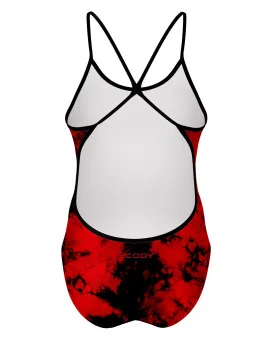 Tie Dye Red Chlorine Resistant Swimsuit, Women | Swim Wear