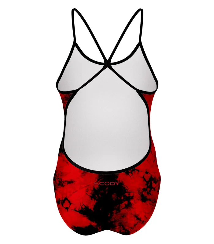 Tie Dye Red Chlorine Resistant Swimsuit, Women | Swim Wear