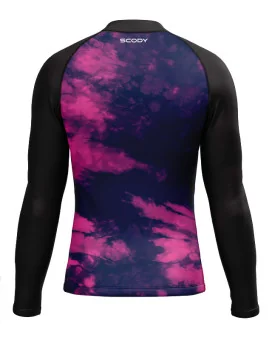 Tie Dye Plum Unisex Chlorine Resistant Swim Rashie, UPF50+ | Swimwear