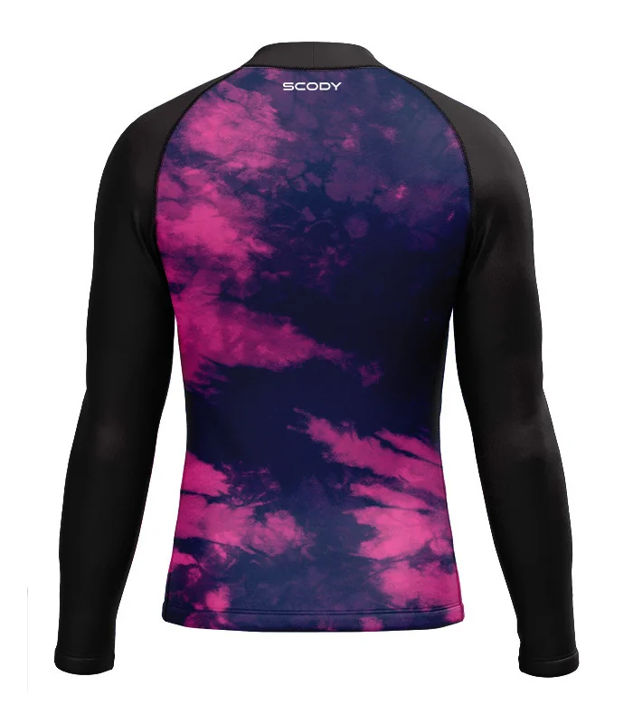 Tie Dye Plum Unisex Chlorine Resistant Swim Rashie, UPF50+ | Swimwear