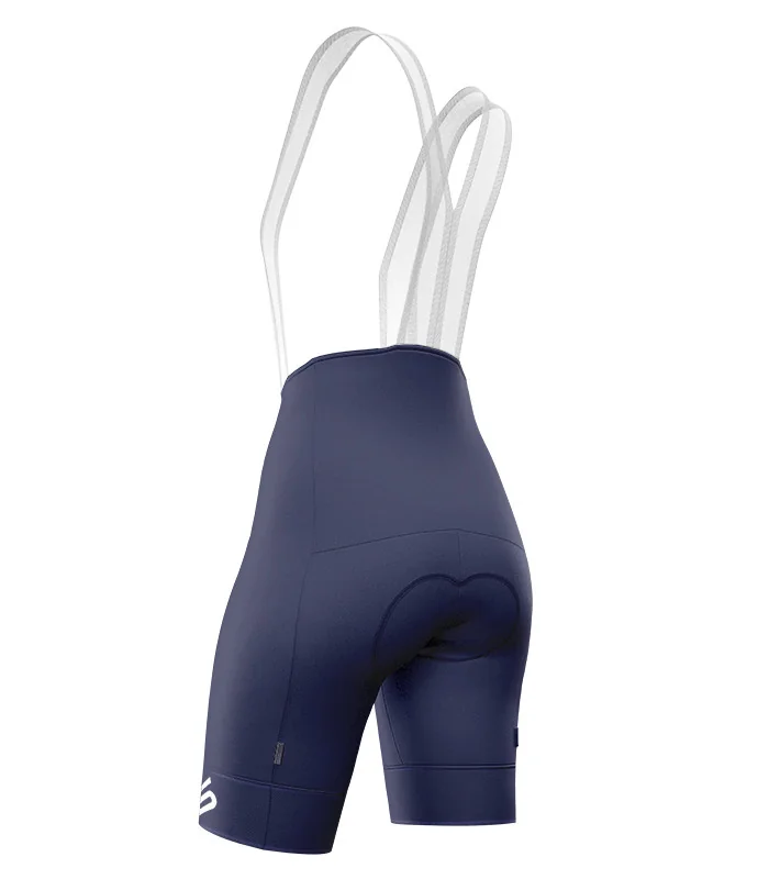 Optimise Cycle Bib Shorts, Pure Navy -Women, Silicone Gripper, Low Profile Straps | Made in Australia