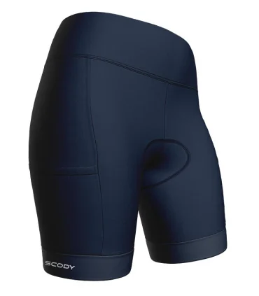 Navy Women's Cycle Shorts with pockets on legs | Scody Made in Australia