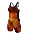 Swim-Optimised Triathlon Suit, Open Back - Floral Cluster