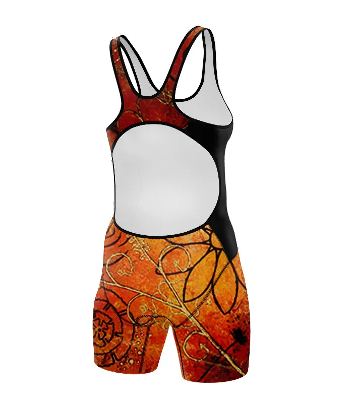 Swim-Optimised Triathlon Suit, Open Back - Floral Cluster