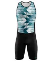 Chevron Teal Triathlon Suit, Sleeveless - Men | Made in Australia | Triathlon Gear