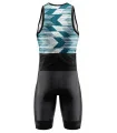 Chevron Teal Triathlon Suit, Sleeveless - Men | Made in Australia | Triathlon Gear