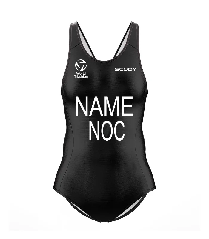 Midnight Black Women's Triathlon Swimsuit - Named, WT Compliant | Triathlon Gear
