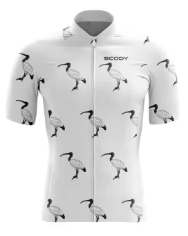 Bin Chicken Cycle Jersey on White - Men