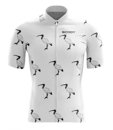 Bin Chicken Cycle Jersey on White - Men