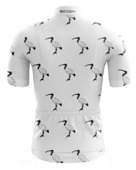 Bin Chicken Cycle Jersey on White - Men