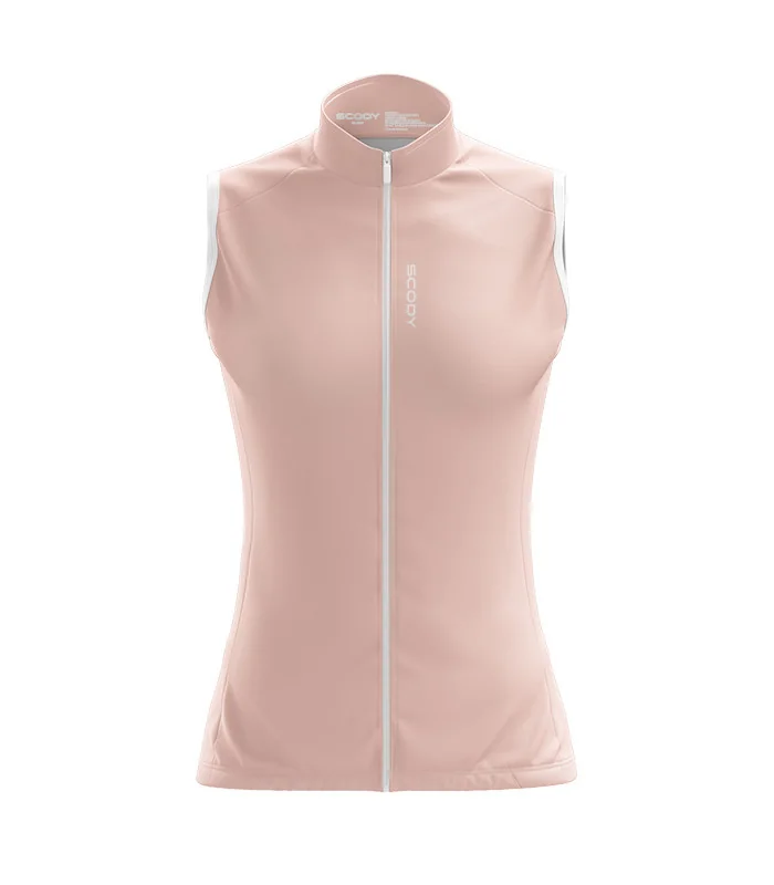 Staple Pale Rose Lightweight Windproof Cycle Gilet with Pockets | Cycling Gear
