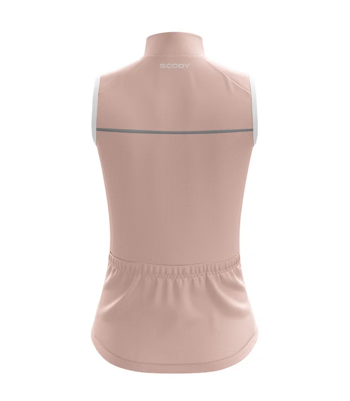 Staple Pale Rose Lightweight Windproof Cycle Gilet with Pockets | Cycling Gear
