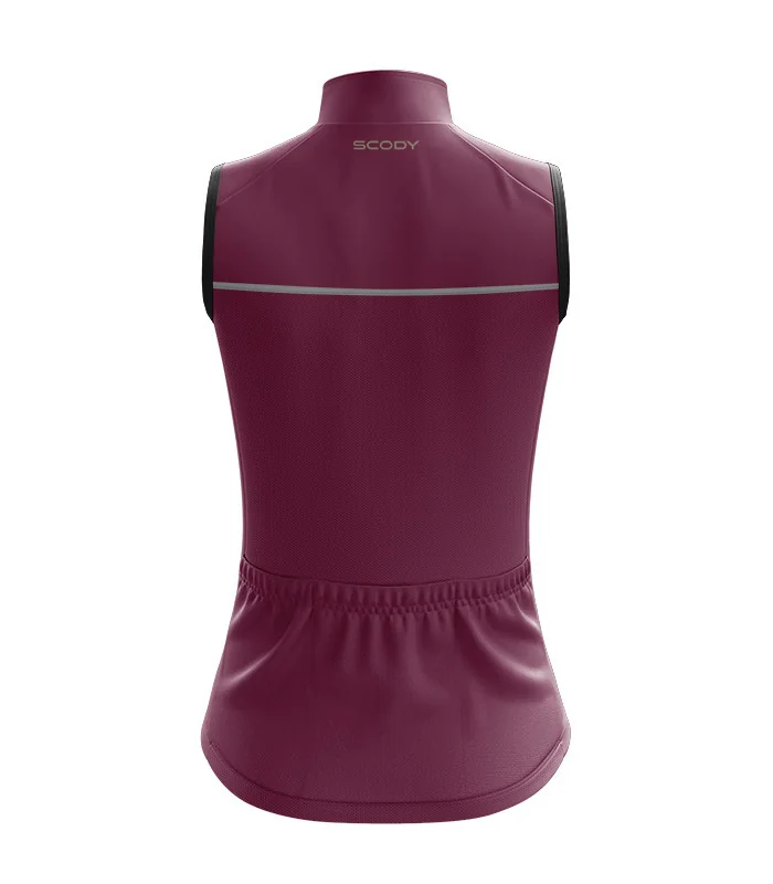 Staple Rose Red Lightweight Windproof Cycle Gilet with Pockets | Cycling Gear