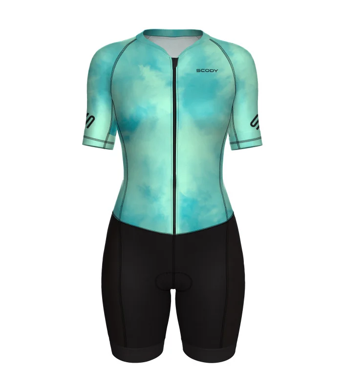 Women's Stratus Mint UV Protect triathlon suit for sale at Scody Australia. Flexible payment options available.| Triathlon Gear