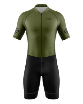 Men's Moss Green UV Protect triathlon suit for sale at Scody Australia. Flexible payment options available.| Triathlon Gear