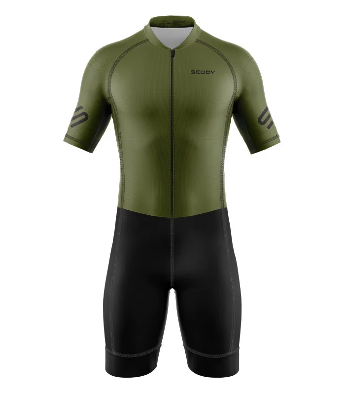 Men's Moss Green UV Protect triathlon suit for sale at Scody Australia. Flexible payment options available.| Triathlon Gear