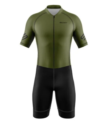 Men's Moss Green UV Protect triathlon suit for sale at Scody Australia. Flexible payment options available.| Triathlon Gear