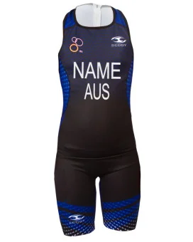 Blue Elite Triathlon Suit Junior Name and Country Included