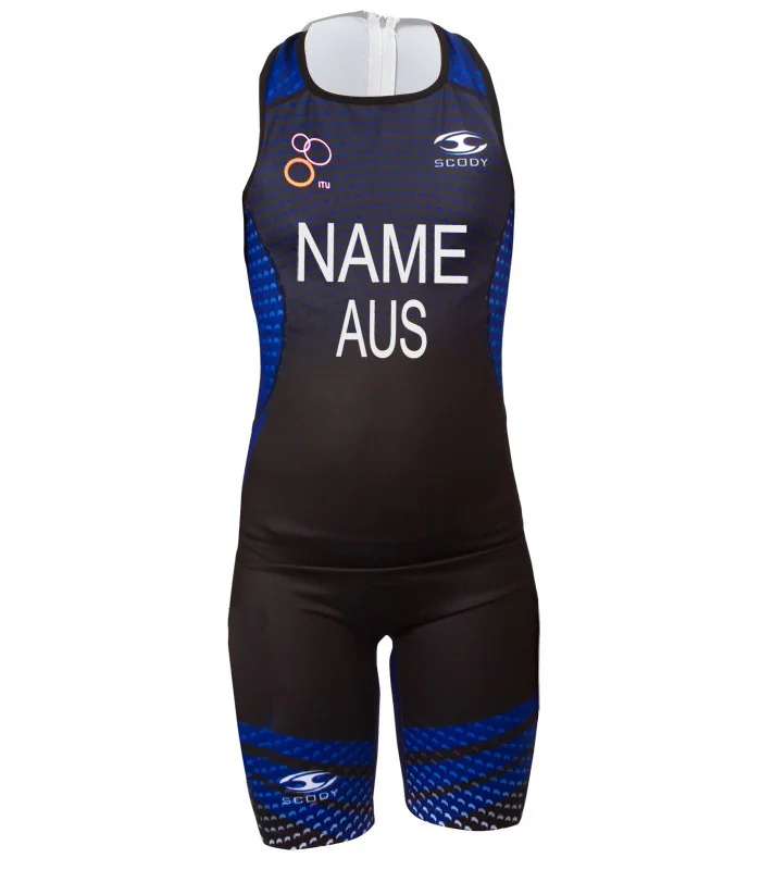 Blue Elite Triathlon Suit Junior Name and Country Included