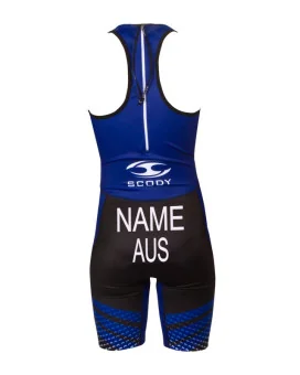Blue Elite Triathlon Suit Junior Name and Country Included