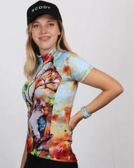 Regeneration Left Side Detail - Kookaburras in regenerating landscape Cycle Jersey - Women