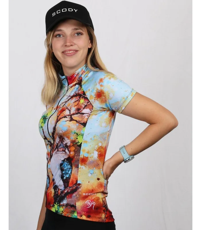 Regeneration Left Side Detail - Kookaburras in regenerating landscape Cycle Jersey - Women