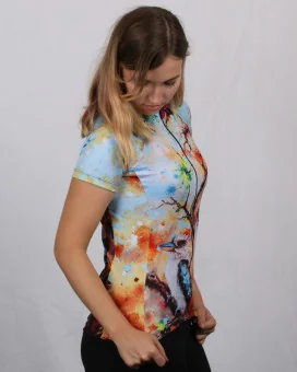 Regeneration Right Side Detail - Kookaburras in regenerating landscape Cycle Jersey - Women