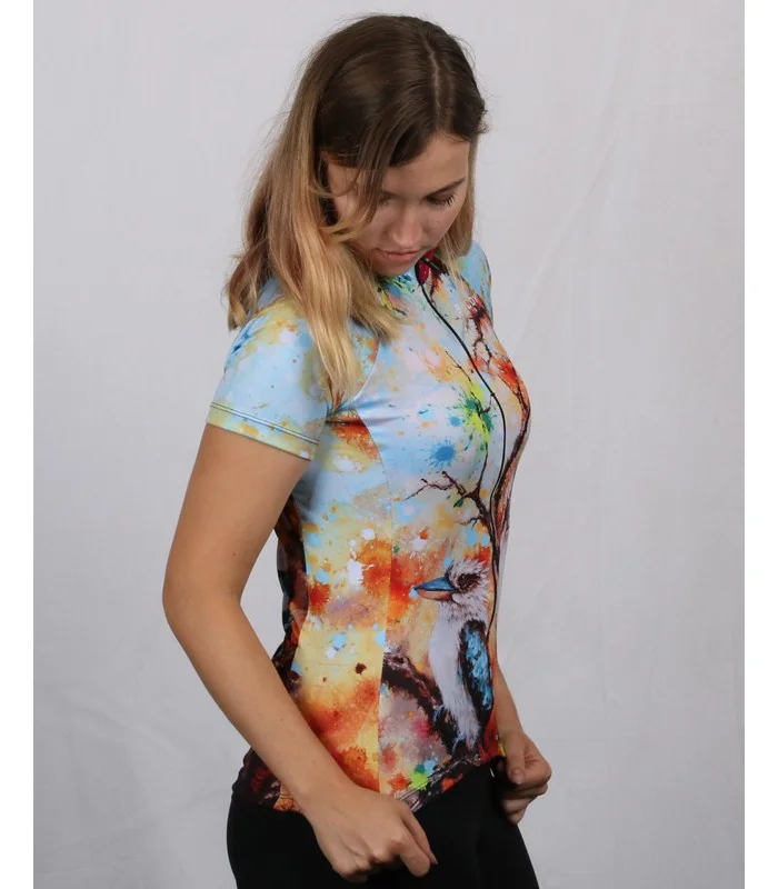 Regeneration Right Side Detail - Kookaburras in regenerating landscape Cycle Jersey - Women
